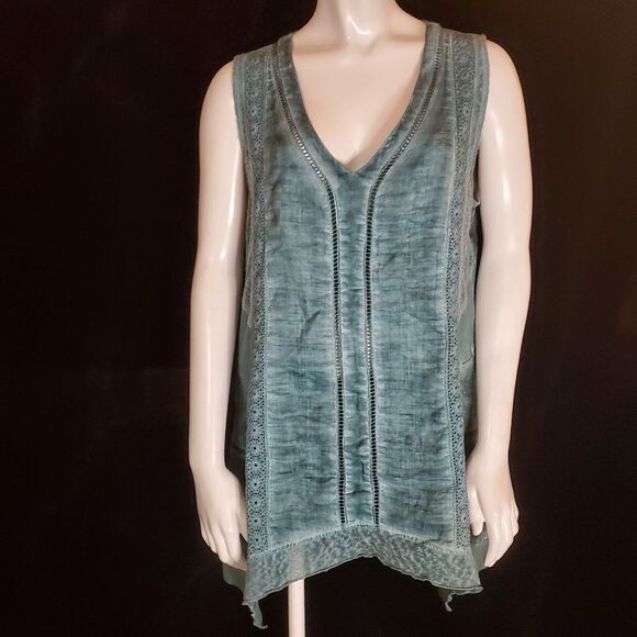 Soft Surroundings Ocean Fade Teal Tunic (PM) - Picture 3 of 6